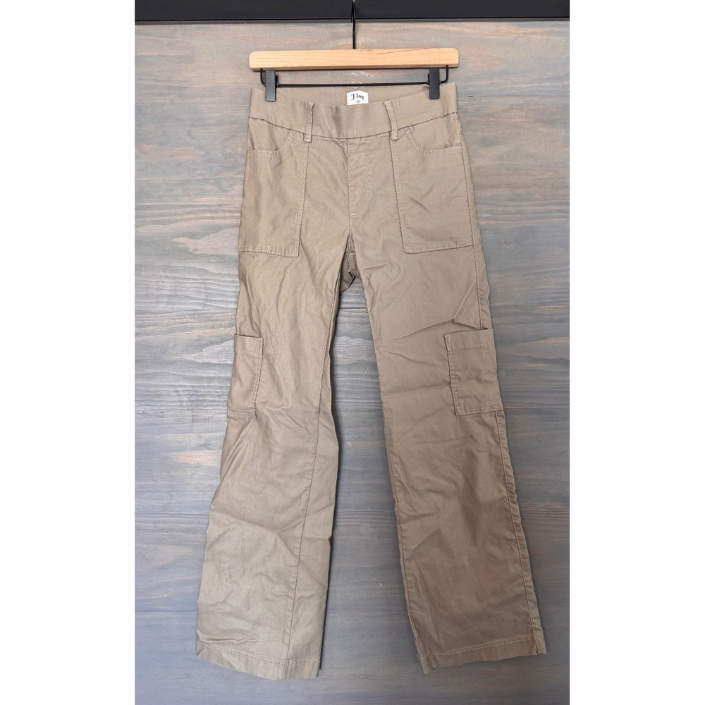 Bevy Flog Cargo Pants Wide Leg Stretch Khaki Tan Size 26